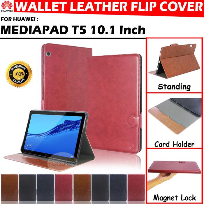 Jual Huawei MediaPad T5 10 Inch Wallet Leather Flip Soft Cover