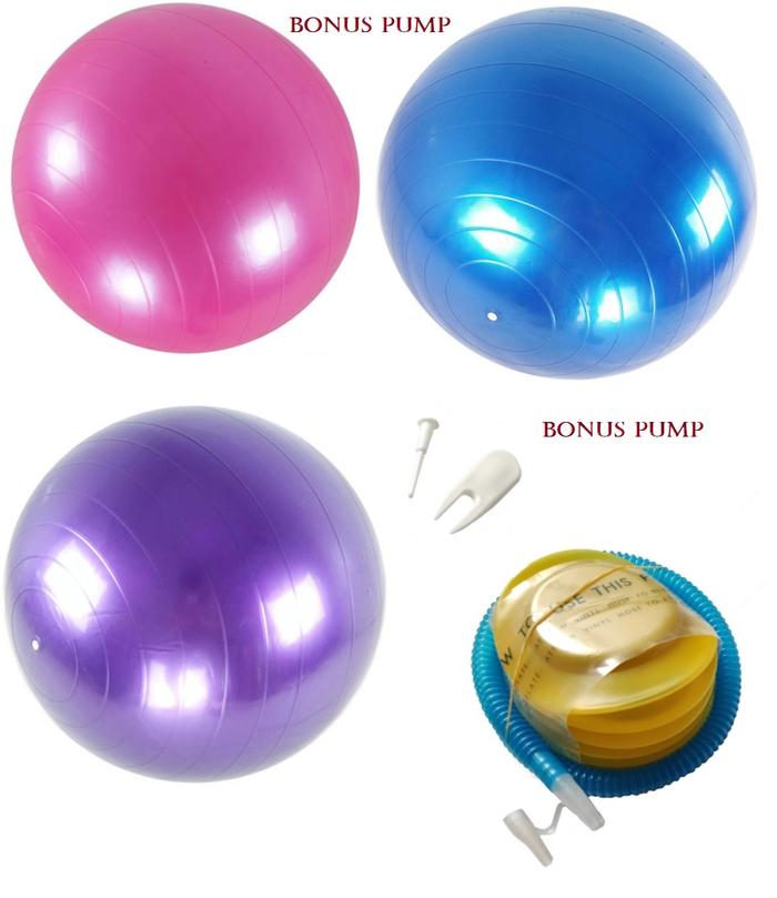 Gambar Yoga Ball with pump Gym Balance Exercise Bola Yoga Pilates Exercise - PURPLE, 55CM dari Toko-Ben undefined Tokopedia