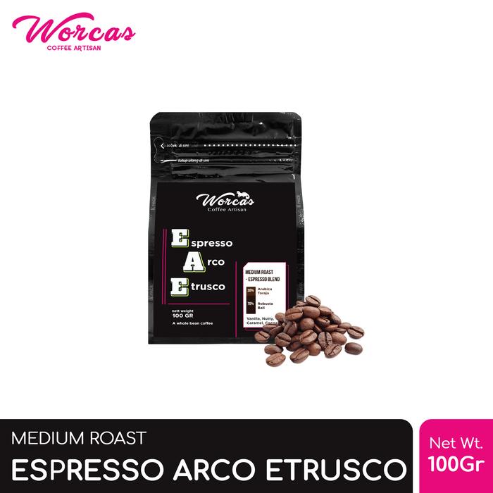 Gambar WORCAS Arco Etrusco Espresso Blend 100 Gram - Medium Roast - KOPI BIJI dari WORCAS COFFEE undefined Tokopedia