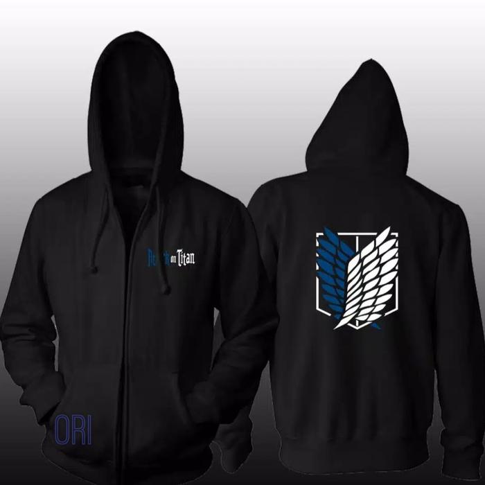 Jaket zipper Shingeki no kyojin attack on titan Putih, S