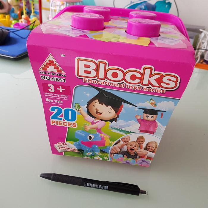 Gambar Educational Big Brick Blocks Bucket 20 pcs/ Mainan Balok Edukasi dari Garasi Hays undefined Tokopedia