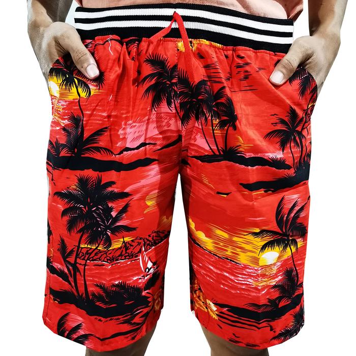 Gambar Celana Pendek Pantai Pria Hawai Bali Surfing - Merah dari Kho Mu Sya undefined Tokopedia