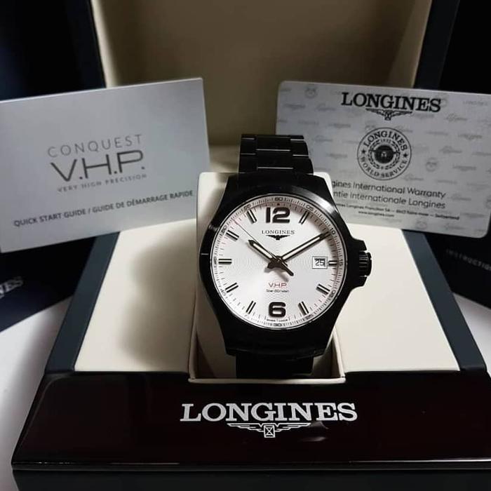 Jual longines conquest VhP black steel 
