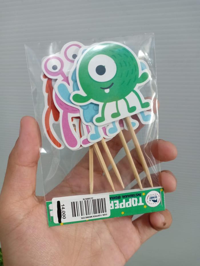 Gambar CAKE TOPPER BIRTHDAY TOPPER KARTUN ULANG TAHUN ANAK TANCAP KUE CUPCAKE - MONSTER dari SVB Offices & Online Supplies undefined Tokopedia