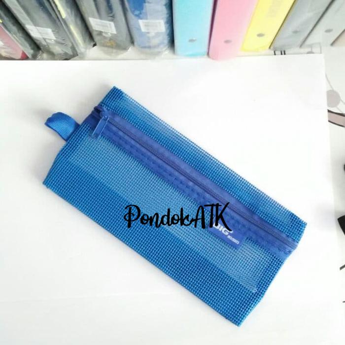 Gambar Kotak Pensil Jaring-jaring Warna Map Zipper Jaring BIG - Biru dari PondokATK undefined Tokopedia