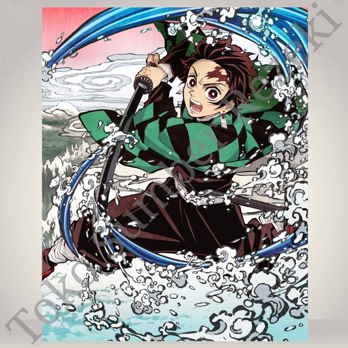 Poster Demon Slayer Kimetsu No Yaiba Kamado Gambar Canvas 4230 A3