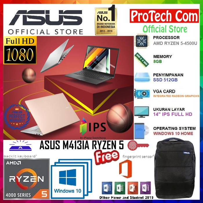 Gambar LAPTOP ASUS VIVOBOOK M413IA - RYZEN 5-4500U 8GB 512GB SSD 14" FHD W10 dari ProTech Com undefined Tokopedia