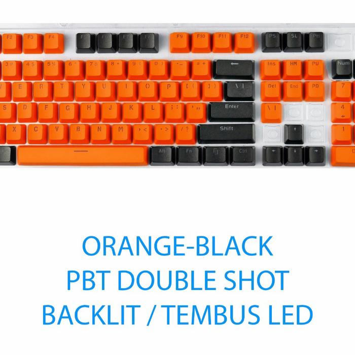 Gambar KEYCAPS DOUBLE SHOT - BLK-ORANGE dari Makassar xtream computer undefined Tokopedia
