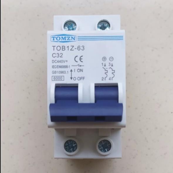 Saklar Pemutus MCB TOMZN DC 32A 440VDC untuk Sistem Panel Surya Power