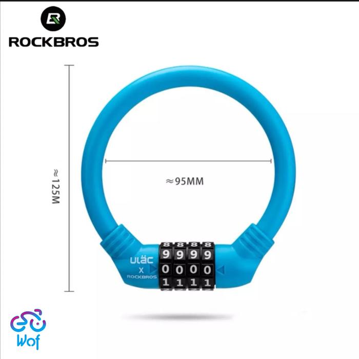 Gambar ULAC Rockbros Bike Lock Kunci Kombinasi Sepeda Cable Lightweight - Blue dari Wof Wheel of Fortune Official undefined Tokopedia
