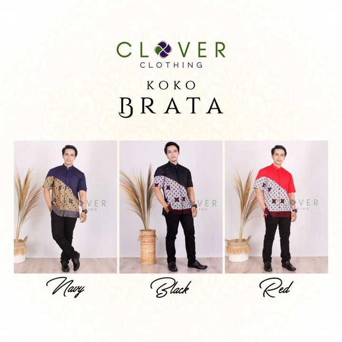Gambar KOKO BRATA LENGAN PENDEK - CLOVER CLOTHING - BAJU KOKO PRIA dari Butik Diskon Bandung undefined Tokopedia