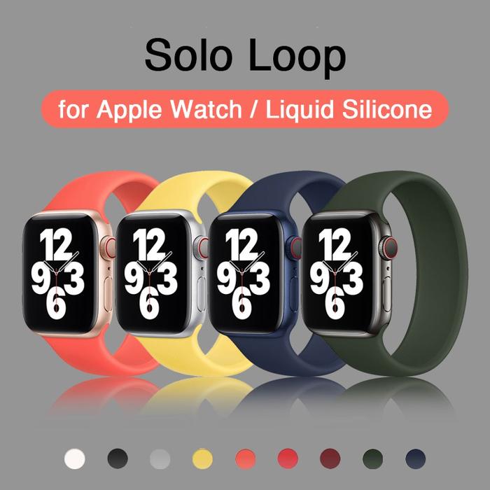 Solo Loop Strap Apple Watch SE Band 44mm 40mm 38mm 42mm Elastic Band  38/40mm