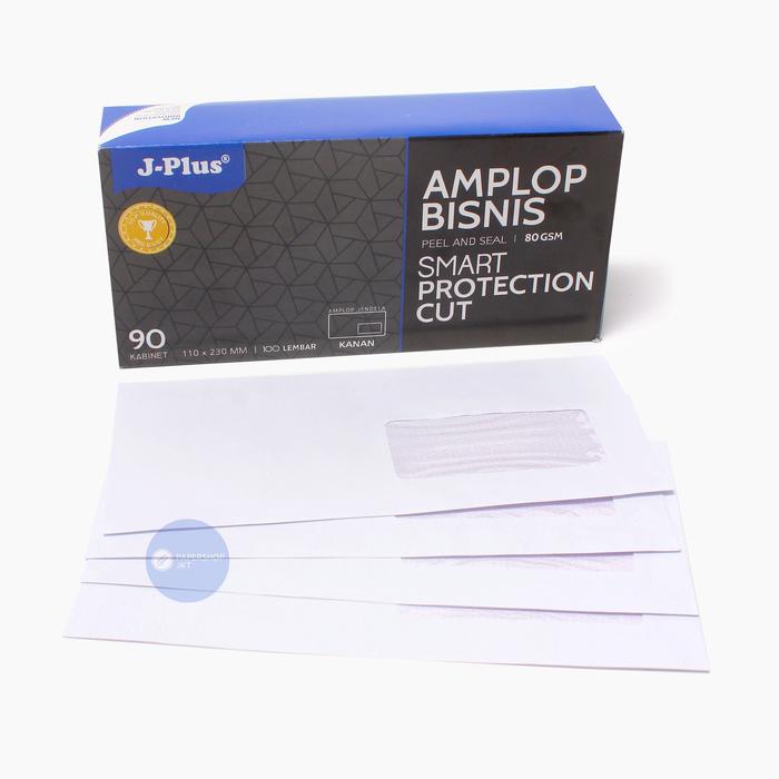 Gambar Amplop Putih Jendela Kiri & Kanan No.90 / 80g JPLUS Biru [ 1 PACK ] - Jendela Kanan dari Papershopjkt undefined Tokopedia