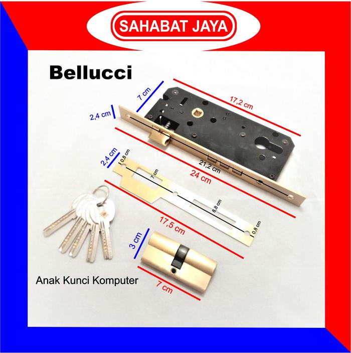 Gambar [CUCI GUDANG OBRAL MURAH] Kunci Pintu Rumah/Kamar Body Lidah Lockcase - Bellucci dari Sahabat Jaya Bangunan undefined Tokopedia