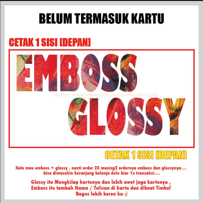 Gambar Tambahan Cetak Glossy / Emboss Nama / Huruf 1 sisi dari Winly Collections undefined Tokopedia