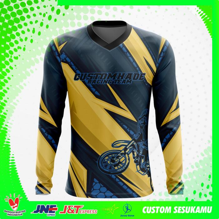 Gambar Baju Kaos Jersey Sepeda Motocross Trail Lengan Panjang Motor racing 3 - S dari Customhade undefined Tokopedia