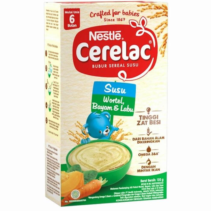 Gambar Cerelac Susu, wortel, bayam dan labu bubur bayi 6+ 120gr dari Valdi_Mart undefined Tokopedia