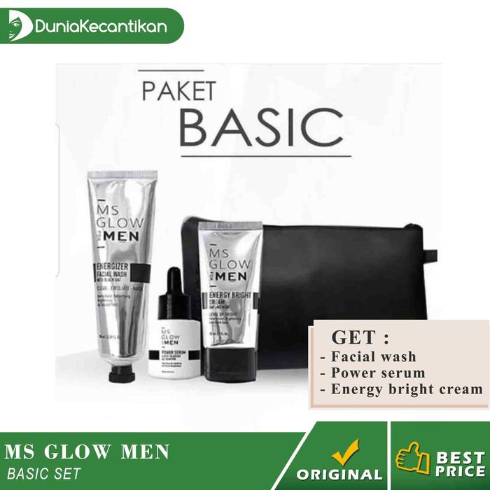 Gambar Paket MS Glow Men Basic Ms Glow For Men Original BPOM Free Pouch - Men Basic dari TOKO DUNIA KECANTIKAN undefined Tokopedia