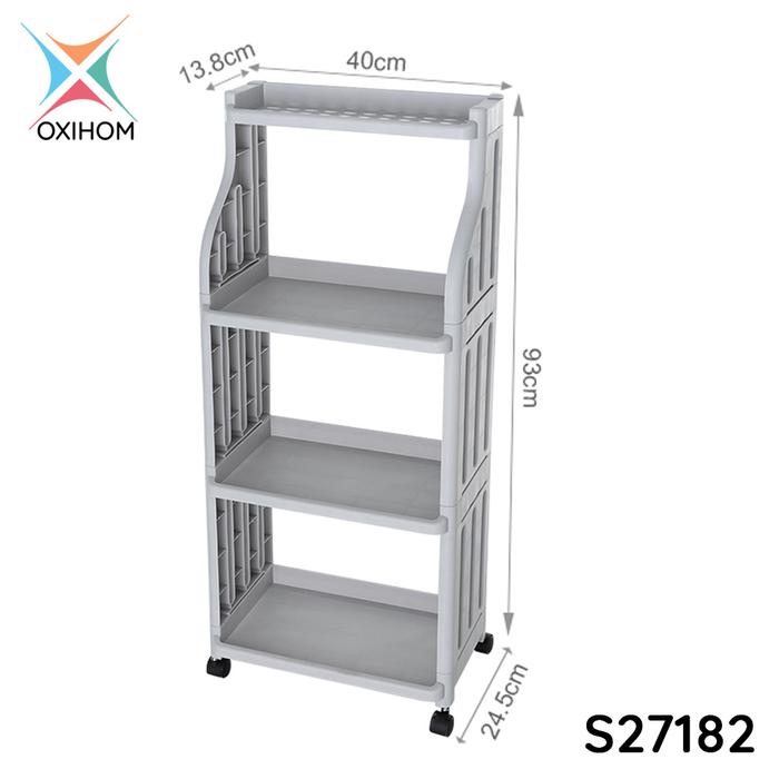 Gambar Oxihom Rak Dapur Susun Plastik Tempat Penyimpanan perlengkapan rumah - S2718 Abu dari Oxihom undefined Tokopedia