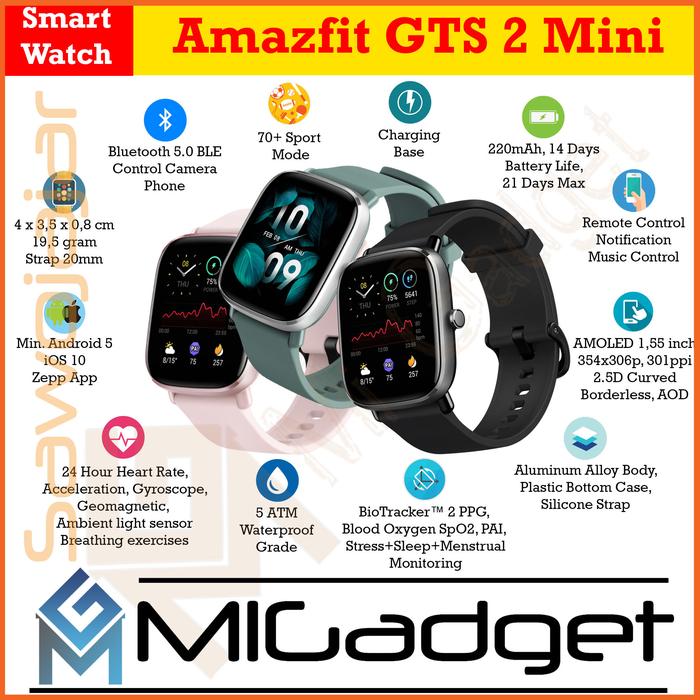 Jual Amazfit GTS 2 Mini Jam Tangan Digital Smartwatch Sport Garansi Resmi -  Midnight Black - Kota Malang - Mi Gadget Sawojajar | Tokopedia