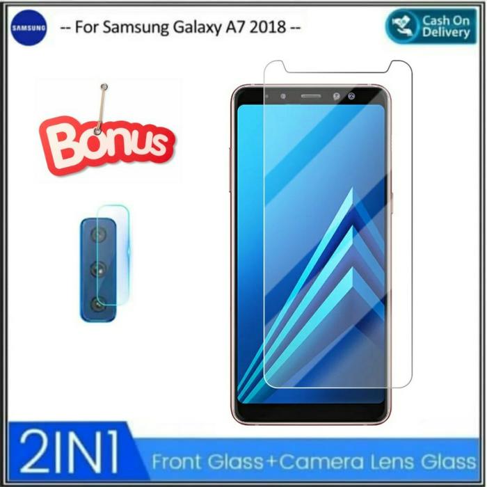 Tempered Glass Samsung A7 2018 Free Anti Gores Kamera Galaxy A7 A750  Bening