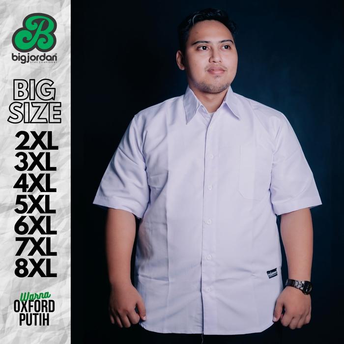 Gambar kemeja pria lengan pendek putih big size jumbo xxl 4xl 5xl 6xl 7xl 8xl - Putih, 5xl dari JUMBO CLOTHING BIGJORDAN undefined Tokopedia