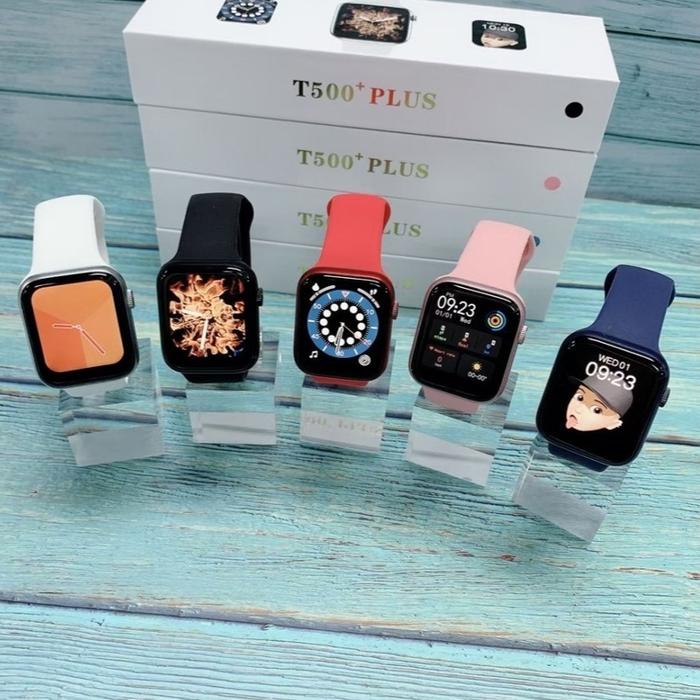 Jual Smart Watch T500 Plus Series 6 full layar - Merah Muda - Jakarta Pusat  - galeryyshop | Tokopedia