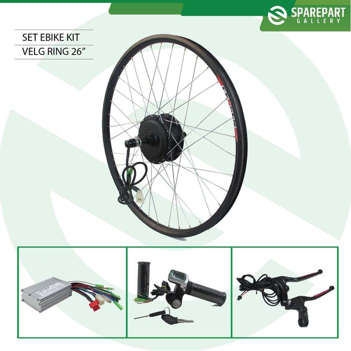 Jual Set Ebike Kit Dinamo motor bldc 36v 350w velg ring26 sepeda