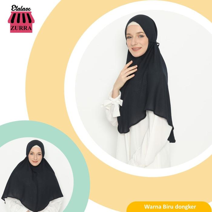 Gambar Hijab Instan Tali Bergo Bahan Diamond - biru dongker dari Etalase Zurra undefined Tokopedia