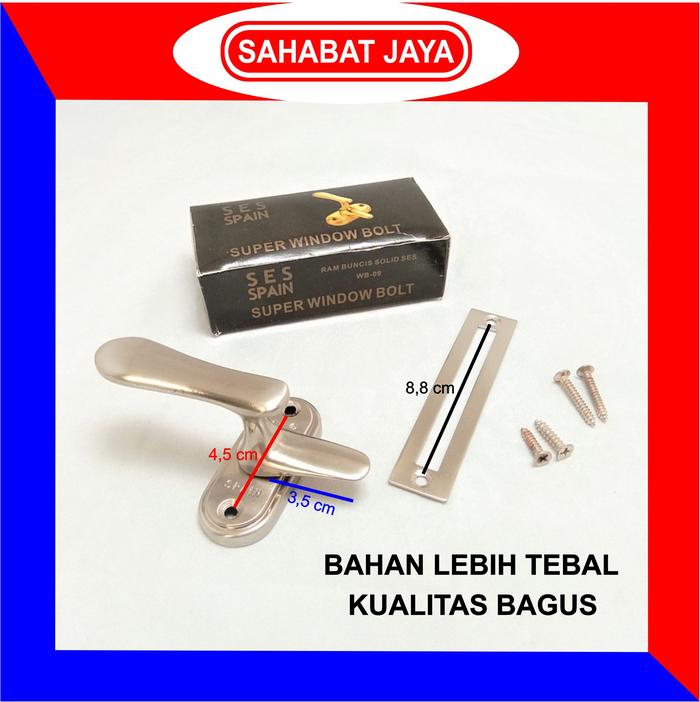 Gambar PANOLET/RAMBUNCIS JENDELA KUNCI JENDELA GRENDEL/SLOT JENDELA - SES WB-09 SS dari Sahabat Jaya Bangunan undefined Tokopedia
