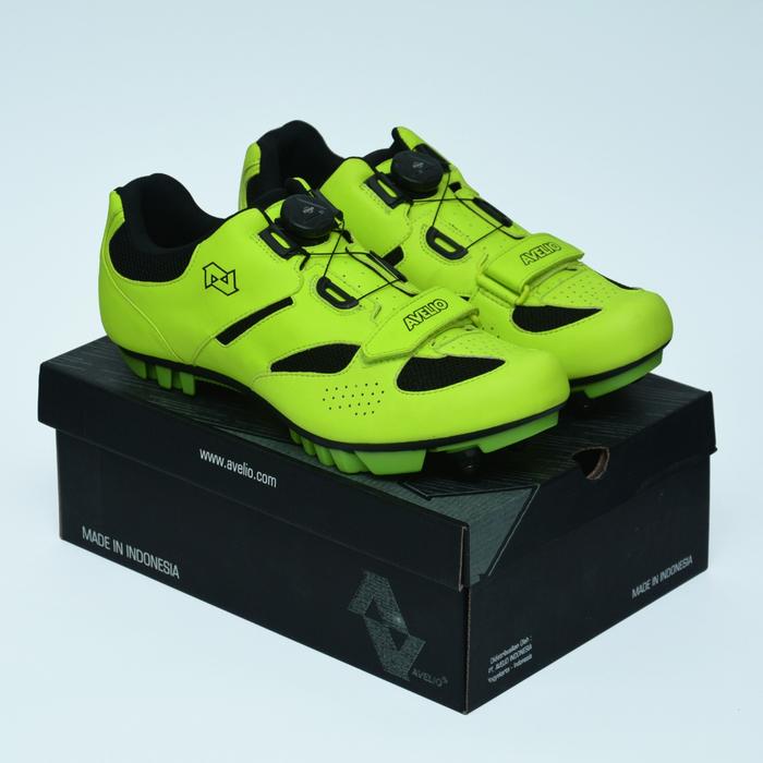 Sepatu Sepeda MTB XC Avelio Sepatu Cleat MTB Hijau, 45