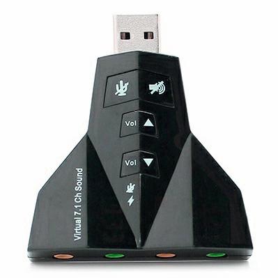 Sound Card Usb Virtual 71 Channel Konektor Usb Jack Microphone Mute