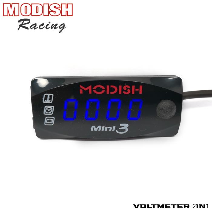 Gambar Volt Meter 3in1 Digital Waterproof voltmeter 3 in 1 Aki Motor Suhu Jam - Biru dari CKS RACING undefined Tokopedia
