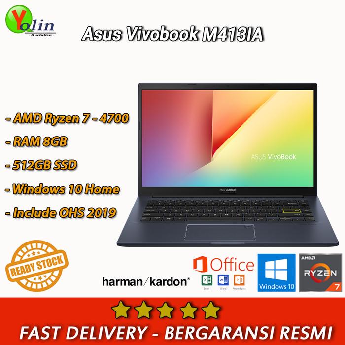 Laptop Asus Vivobook M413ia Ryzen 7-4700u 8gb 512gb Ssd 14 Windows 10