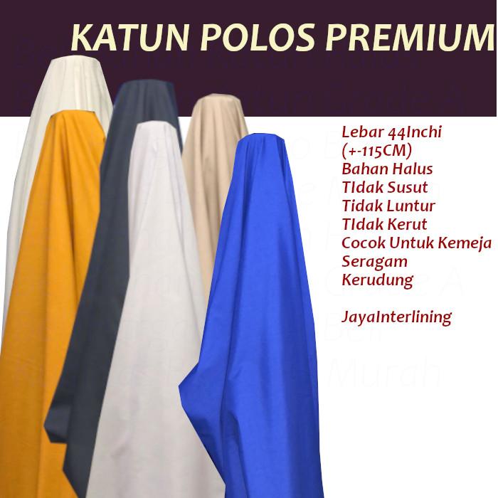 Gambar Kain Katun Polos Premium Meteran MURAH - Putih dari ZHUMAR JAYA INTERLINING undefined Tokopedia