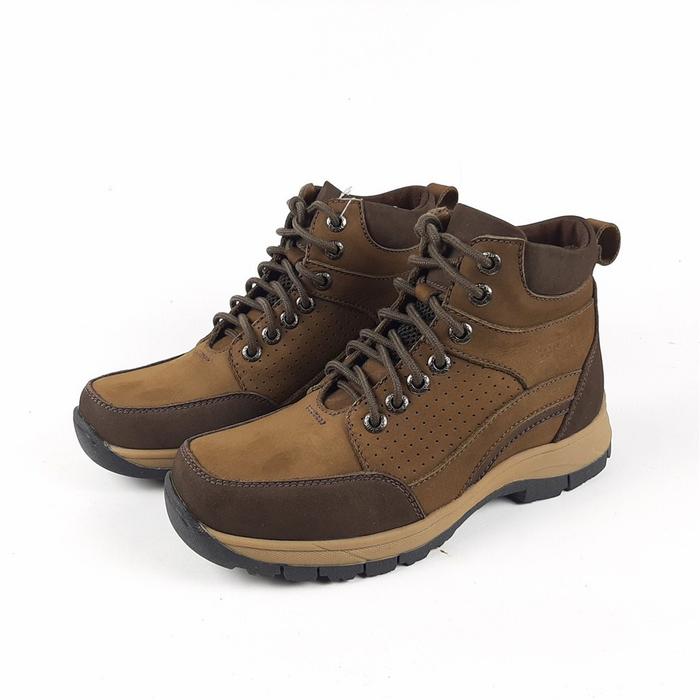 Sepatu boots pria kulit nubuck asli BORSA 39-43 tan, 39