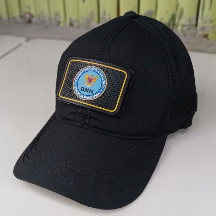topi tactical perekat hitam logo BNN 