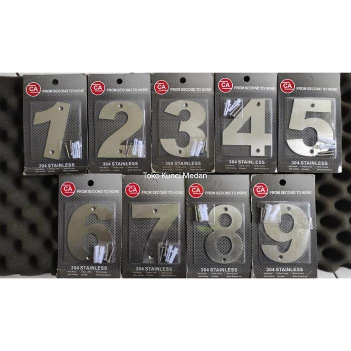 Gambar Huruf / Abjad Nomor Rumah Bahan Logam Stainless Steel Font Kecil - 9 dari TokoKunciMedan undefined Tokopedia