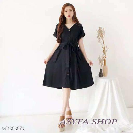 Gambar Dress Korea Baju pesta Dres Wanita Korean style Remaja Dewasa - Hitam, M dari Asyfa Shop BDG_NEW undefined Tokopedia