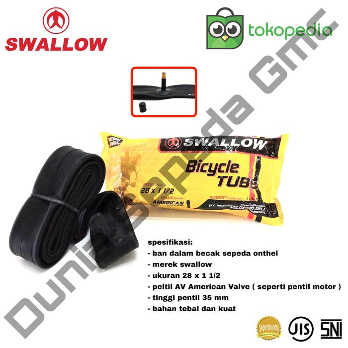 Gambar ban dalam uk 28 x 1 1/2 swallow becak sepeda onthel ontel unto 28x11/2 dari Dunia Sepeda Gmc undefined Tokopedia