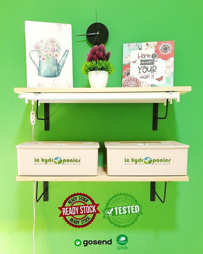 Gambar Hidroponik Indoor Dinding Set / Hydroponic Wall Shelf - AMPIKARA W10WS - Merah Muda dari ic hydroponics undefined Tokopedia