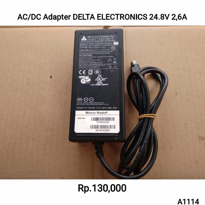 Gambar AC/DC Adapter DELTA ELECTRONICS 24.8V 2.6A - A1114 dari Bliss com undefined Tokopedia