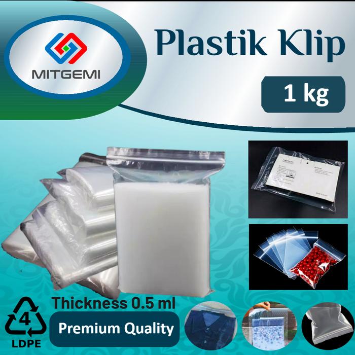 Gambar plastik klip - plastik ziplock - plastik klip baju - sepatu - 1 kg - bening, 35cm x 40cm dari mitgemi undefined Tokopedia
