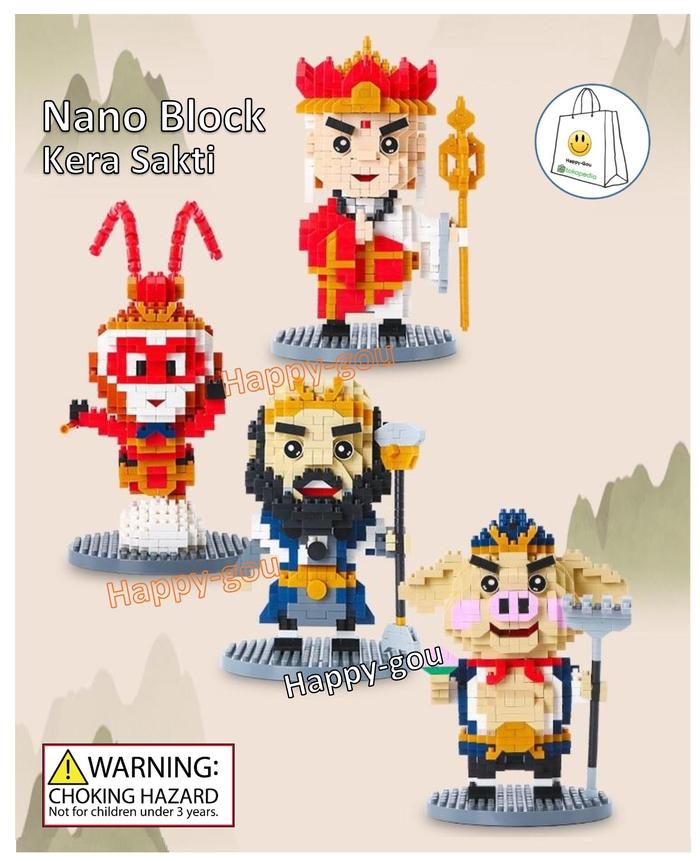 Gambar Mainan Nano block Kera Sakti Montessori Bricks Puzzle DIY Edukasi LEGO - Pendeta Tong dari Happy-Gou undefined Tokopedia