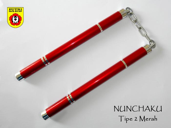 Gambar Double Stick Ruyung Nunchaku Besi Stainless Steel Free Fight Style - Merah, 1,9 cm dari Putri Martial Arts Shop undefined Tokopedia