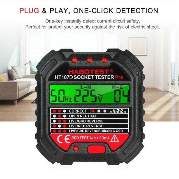 Gambar Socket Tester Uji Listrik Ground Voltage Detector Breaker Finder 220V dari techno AI undefined Tokopedia