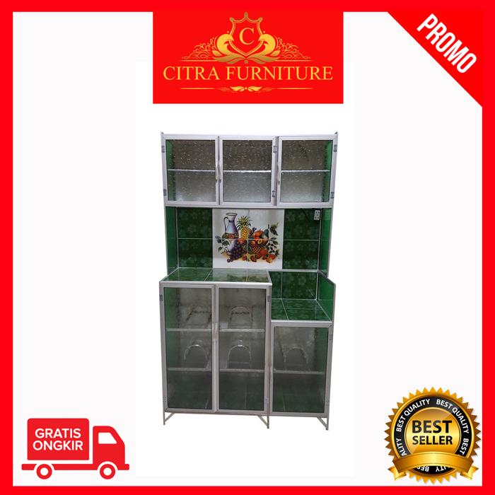 Gambar Rak piring 3 pintu alumunium |Lemari Piring |Rak Sayur - Hijau dari Citra furniture undefined Tokopedia