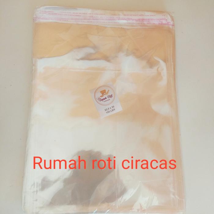 Opp Roti Polos Jual PLASTIK OPP ROTI BENING LEM PEREKAT PUTIH POLOS 22.5X30 BUNGKUS ...