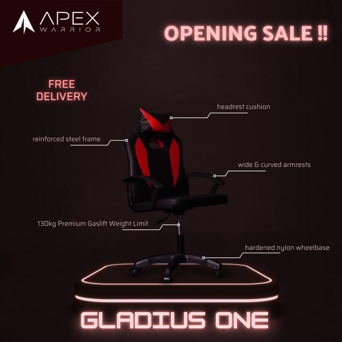 Gambar Apex Warrior Gladius One Premium Gaming Chair Kursi Gaming - Merah dari Apex Warrior undefined Tokopedia