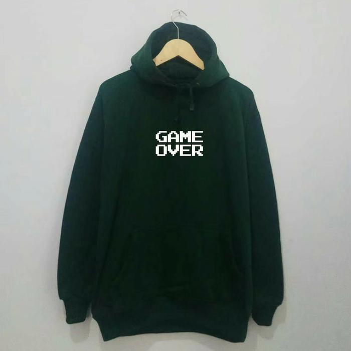 Gambar jaket hoodie sweater hoodie jumper pria wanita clothing sabonGAME OVER - hijau botol, M dari toko virgo_id_ undefined Tokopedia
